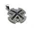 Sterling Silver Colored Pave Stone Jerusalem Cross Pendant